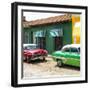 Cuba Fuerte Collection SQ - Cuban Green and Red Taxis-Philippe Hugonnard-Framed Photographic Print