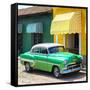 Cuba Fuerte Collection SQ - Cuban Green Taxi-Philippe Hugonnard-Framed Stretched Canvas