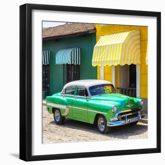 Cuba Fuerte Collection SQ - Cuban Green Taxi-Philippe Hugonnard-Framed Photographic Print