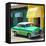 Cuba Fuerte Collection SQ - Cuban Green Taxi-Philippe Hugonnard-Framed Stretched Canvas