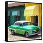 Cuba Fuerte Collection SQ - Cuban Green Taxi-Philippe Hugonnard-Framed Stretched Canvas