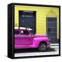 Cuba Fuerte Collection SQ - Deep Pink Vintage Car-Philippe Hugonnard-Framed Stretched Canvas
