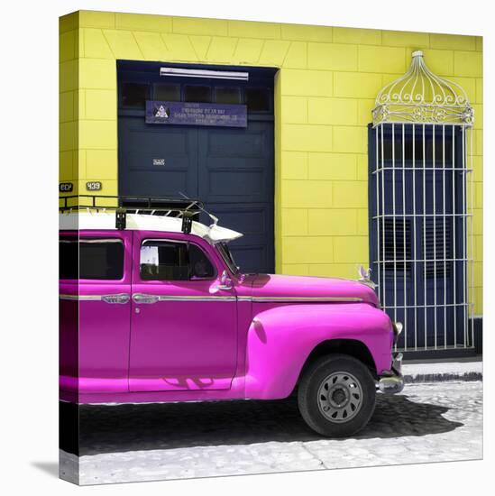 Cuba Fuerte Collection SQ - Deep Pink Vintage Car-Philippe Hugonnard-Stretched Canvas