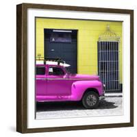 Cuba Fuerte Collection SQ - Deep Pink Vintage Car-Philippe Hugonnard-Framed Photographic Print