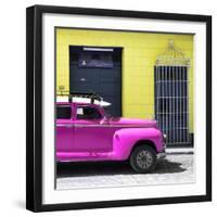 Cuba Fuerte Collection SQ - Deep Pink Vintage Car-Philippe Hugonnard-Framed Photographic Print