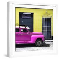 Cuba Fuerte Collection SQ - Deep Pink Vintage Car-Philippe Hugonnard-Framed Photographic Print