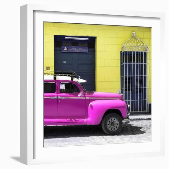 Cuba Fuerte Collection SQ - Deep Pink Vintage Car-Philippe Hugonnard-Framed Photographic Print