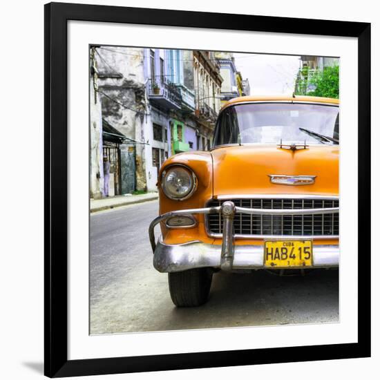 Cuba Fuerte Collection SQ - Detail on Orange Classic Chevrolet-Philippe Hugonnard-Framed Photographic Print