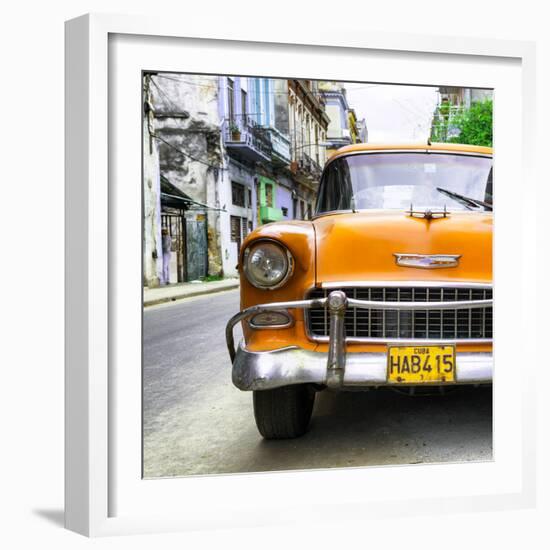 Cuba Fuerte Collection SQ - Detail on Orange Classic Chevrolet-Philippe Hugonnard-Framed Photographic Print