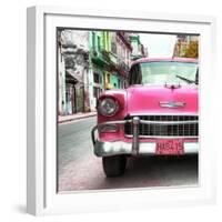 Cuba Fuerte Collection SQ - Detail on Pink Classic Chevrolet-Philippe Hugonnard-Framed Photographic Print