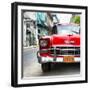 Cuba Fuerte Collection SQ - Detail on Red Classic Chevrolet-Philippe Hugonnard-Framed Photographic Print