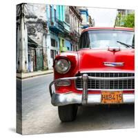 Cuba Fuerte Collection SQ - Detail on Red Classic Chevrolet-Philippe Hugonnard-Stretched Canvas