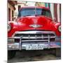 Cuba Fuerte Collection SQ - Detail on Red Classic Chevy-Philippe Hugonnard-Mounted Photographic Print