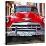 Cuba Fuerte Collection SQ - Detail on Red Classic Chevy-Philippe Hugonnard-Stretched Canvas