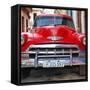 Cuba Fuerte Collection SQ - Detail on Red Classic Chevy-Philippe Hugonnard-Framed Stretched Canvas