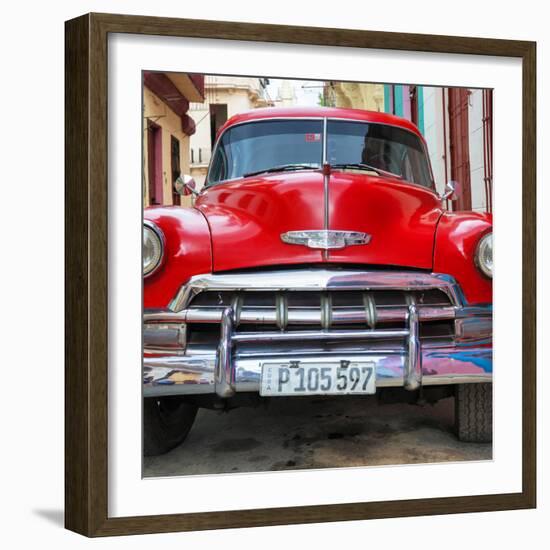 Cuba Fuerte Collection SQ - Detail on Red Classic Chevy-Philippe Hugonnard-Framed Photographic Print