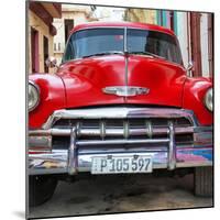 Cuba Fuerte Collection SQ - Detail on Red Classic Chevy-Philippe Hugonnard-Mounted Photographic Print