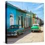 Cuba Fuerte Collection SQ - Green Cars in Trinidad-Philippe Hugonnard-Stretched Canvas