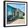 Cuba Fuerte Collection SQ - Green Cars in Trinidad-Philippe Hugonnard-Framed Photographic Print