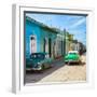 Cuba Fuerte Collection SQ - Green Cars in Trinidad-Philippe Hugonnard-Framed Photographic Print