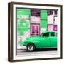 Cuba Fuerte Collection SQ - Green Classic American Car-Philippe Hugonnard-Framed Photographic Print