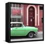 Cuba Fuerte Collection SQ - Green Classic Car in Havana-Philippe Hugonnard-Framed Stretched Canvas