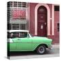 Cuba Fuerte Collection SQ - Green Classic Car in Havana-Philippe Hugonnard-Stretched Canvas