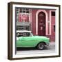 Cuba Fuerte Collection SQ - Green Classic Car in Havana-Philippe Hugonnard-Framed Photographic Print