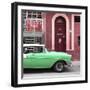 Cuba Fuerte Collection SQ - Green Classic Car in Havana-Philippe Hugonnard-Framed Photographic Print