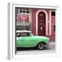 Cuba Fuerte Collection SQ - Green Classic Car in Havana-Philippe Hugonnard-Framed Photographic Print