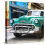 Cuba Fuerte Collection SQ - Green Classic Car-Philippe Hugonnard-Stretched Canvas