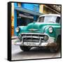 Cuba Fuerte Collection SQ - Green Classic Car-Philippe Hugonnard-Framed Stretched Canvas