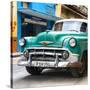 Cuba Fuerte Collection SQ - Green Classic Car-Philippe Hugonnard-Stretched Canvas