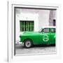 Cuba Fuerte Collection SQ - Green Pontiac 1953 Original Classic Car-Philippe Hugonnard-Framed Photographic Print