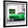 Cuba Fuerte Collection SQ - Green Pontiac 1953 Original Classic Car-Philippe Hugonnard-Framed Photographic Print