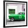 Cuba Fuerte Collection SQ - Green Pontiac 1953 Original Classic Car-Philippe Hugonnard-Framed Photographic Print