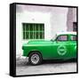 Cuba Fuerte Collection SQ - Green Pontiac 1953 Original Classic Car-Philippe Hugonnard-Framed Stretched Canvas