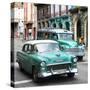 Cuba Fuerte Collection SQ - Green Taxi Cars Havana-Philippe Hugonnard-Stretched Canvas