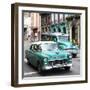 Cuba Fuerte Collection SQ - Green Taxi Cars Havana-Philippe Hugonnard-Framed Photographic Print