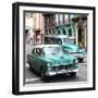 Cuba Fuerte Collection SQ - Green Taxi Cars Havana-Philippe Hugonnard-Framed Photographic Print