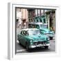 Cuba Fuerte Collection SQ - Green Taxi Cars Havana-Philippe Hugonnard-Framed Photographic Print