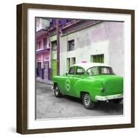 Cuba Fuerte Collection SQ - Green Taxi Pontiac 1953-Philippe Hugonnard-Framed Photographic Print