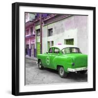 Cuba Fuerte Collection SQ - Green Taxi Pontiac 1953-Philippe Hugonnard-Framed Photographic Print