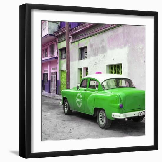 Cuba Fuerte Collection SQ - Green Taxi Pontiac 1953-Philippe Hugonnard-Framed Photographic Print
