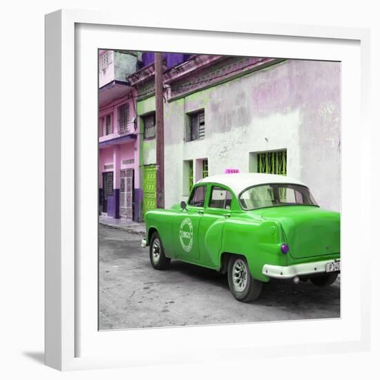 Cuba Fuerte Collection SQ - Green Taxi Pontiac 1953-Philippe Hugonnard-Framed Photographic Print