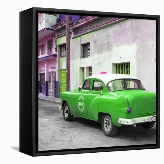 Cuba Fuerte Collection SQ - Green Taxi Pontiac 1953-Philippe Hugonnard-Framed Stretched Canvas