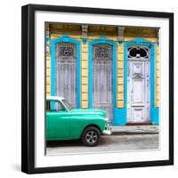 Cuba Fuerte Collection SQ - Green Vintage Car in Havana II-Philippe Hugonnard-Framed Photographic Print