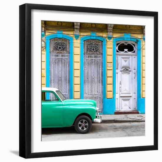 Cuba Fuerte Collection SQ - Green Vintage Car in Havana II-Philippe Hugonnard-Framed Photographic Print