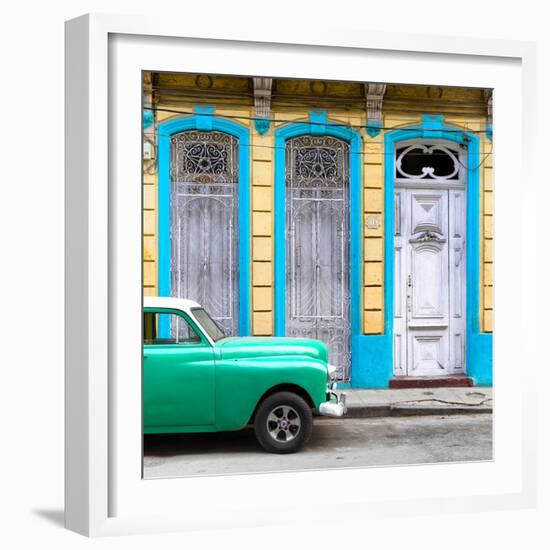 Cuba Fuerte Collection SQ - Green Vintage Car in Havana II-Philippe Hugonnard-Framed Photographic Print