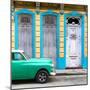 Cuba Fuerte Collection SQ - Green Vintage Car in Havana II-Philippe Hugonnard-Mounted Photographic Print
